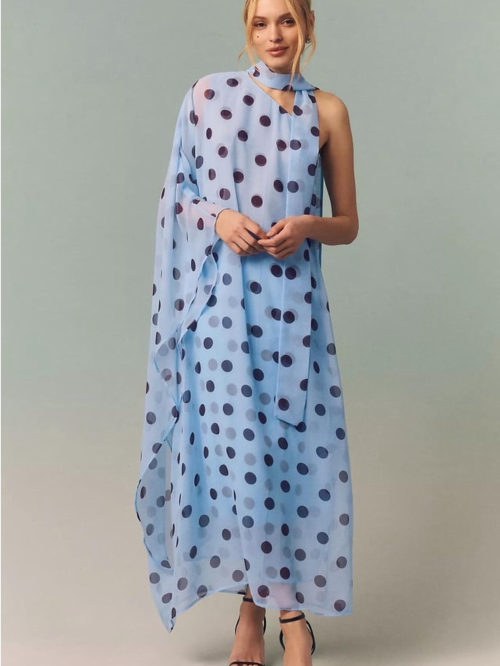 Endless Rose Polka Dot One-Shoulder Maxi Dress